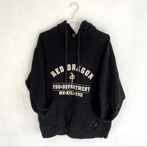 Red Dragon - Black Hoodie - Large/Oversized